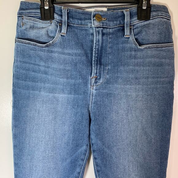 FRAME Le High Skinny Crop Jeans Size 29 Medium Wash High Rise Stretch Denim - Picture 11 of 16